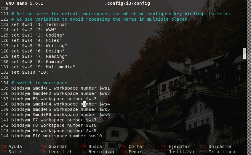 Declarando espacios de trabajo